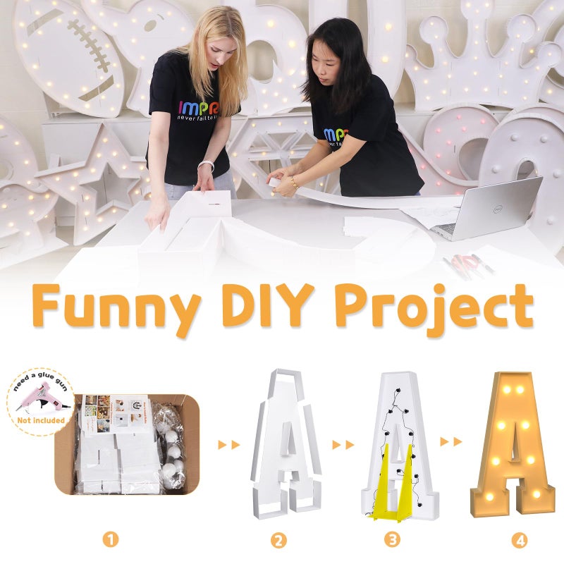 imprsv Marquee Light Up Letters, 3FT Marquee Letters for Birthday Baby Shower Wedding Decorations Light Up Letters for Engagement Party Decor, Large Marquee Letters for Party Decorations, Letter D - Image 2